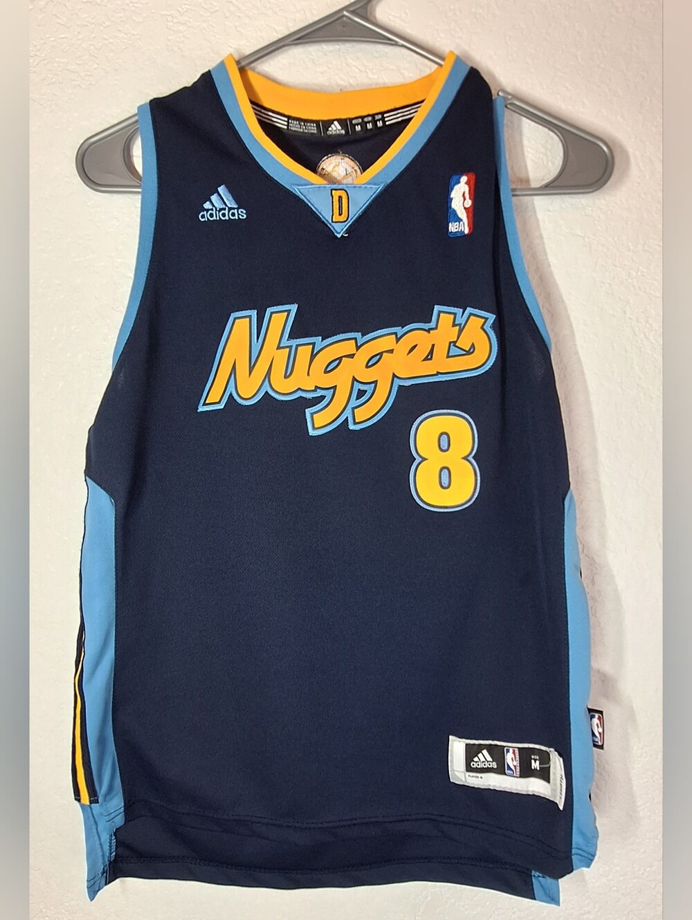 Adidas Denver Nuggets Danilo Gallinari #8 Navy Blue Alternate Jersey - Youth M